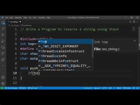 DSA 2 A Reverse A String Using Stack In C Programming YouTube