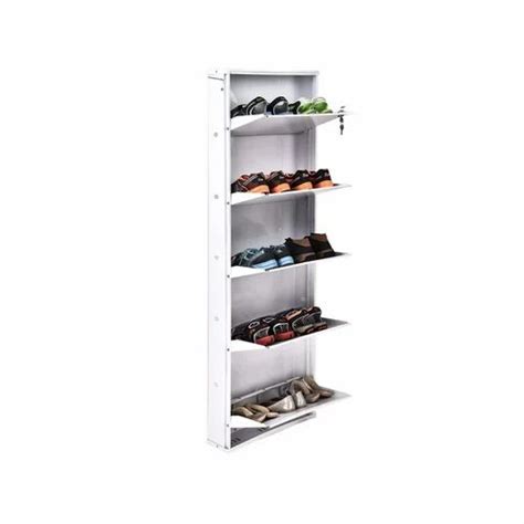 Powder Coated Stainless Steel Wall Mount Shoe Rack 5 Shelves At Rs