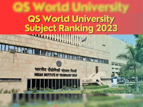 Qs World University Subject Ranking 2023 44 Indian Courses Included In