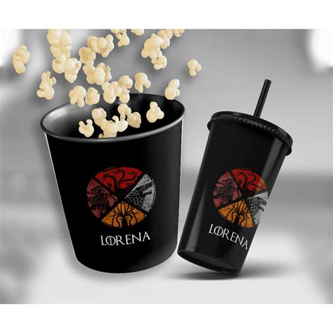 Kit Cinema GAME OF THRONES PERSONALIZADO NOME Balde De Pipoca 1