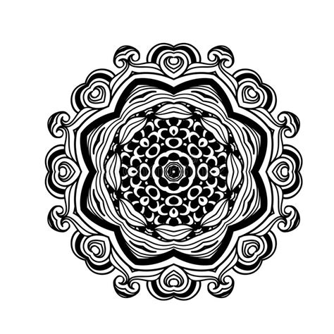 Diseño Creativo Del Ornamento Mandala Blanco Y Negro Elemento Drenado