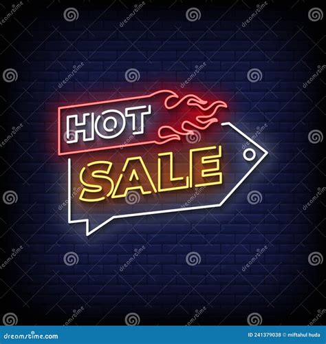 Hot Sale Neon Signs Style Text Vector Stock Vector Illustration Of