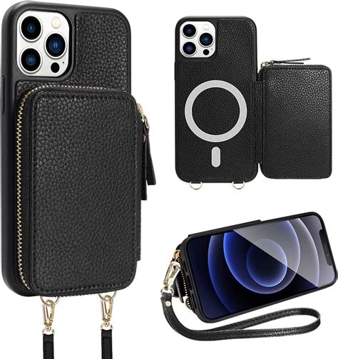 Amazon ZVE For IPhone 14 Pro Max For Magsafe Crossbody Wallet Case