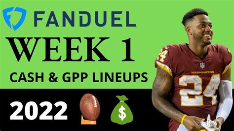 2022 Fanduel Week 1 Cash And Gpp Lineups Nfl Dfs Strategy Youtube