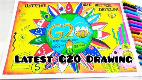 G20 Drawing / G20 India Logo Drawing | One Earth One Family One Future / Poster on G20/Chart on ...