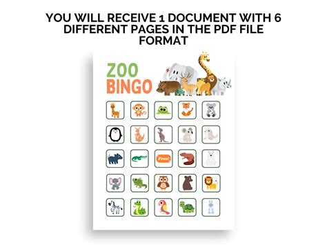 Zoo Bingo Cards Printable Zoo Bingo Cards Zoo Bingo Animal Bingo