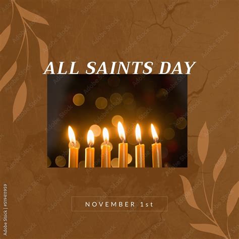 Composition of all saints day text over candles Stock Photo | Adobe Stock