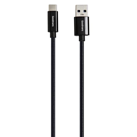 Goodmans Usb Type C Metal Charging Cable Black B M