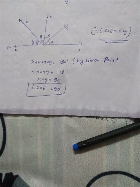 In Figure Ray Oc Stands On The Line Ab Ray Ol And Ray Om Are Angle