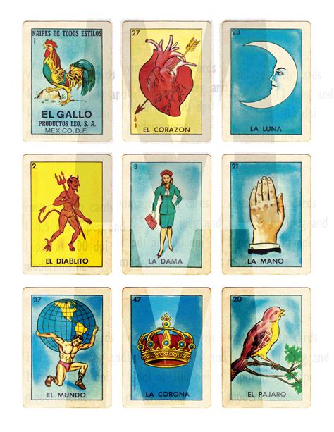 Vintage Mexican Loteria Cards