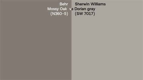 Behr Mossy Oak N Vs Sherwin Williams Dorian Gray Sw Side