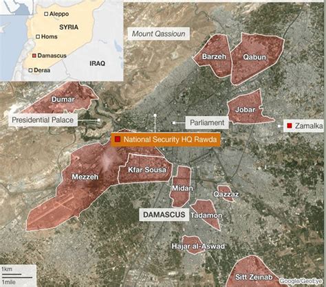 Damascus Map. | Damascus map, Damascus syria, Syria