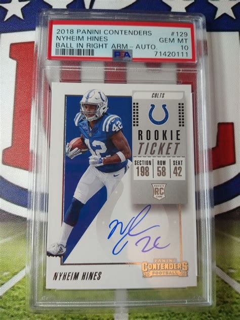 Contenders Rookie Ticket Auto Variation Nyheim Hines Psa Pop