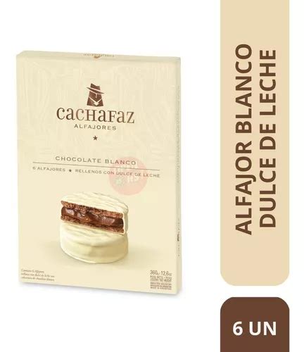 Alfajor Cachafaz Chocolate Blanco Con Dulce De Leche 6 Un