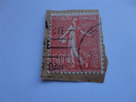 50c Republique Francaise Postal Stamp Postal Stamps Stamp Postage