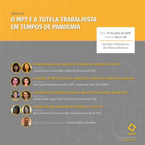 Trabalho Constitui O E Cidadania Webinar O Mpt E A Tutela