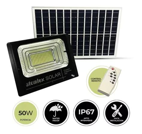 Reflector Solar Led Watts Atomlux Ip Litio Panel Color De La