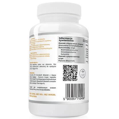 Kurkumina Piperyna Curcumin C Mg Bioperine Mg Complex Produkt