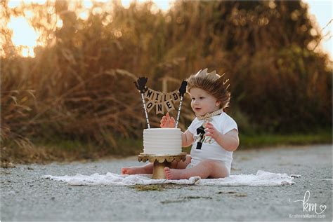 Wild One Outdoor 1st Birthday Cake Smash Session KristeenMarie