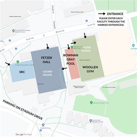 Maps, Directions & Parking - UNC Campus Rec