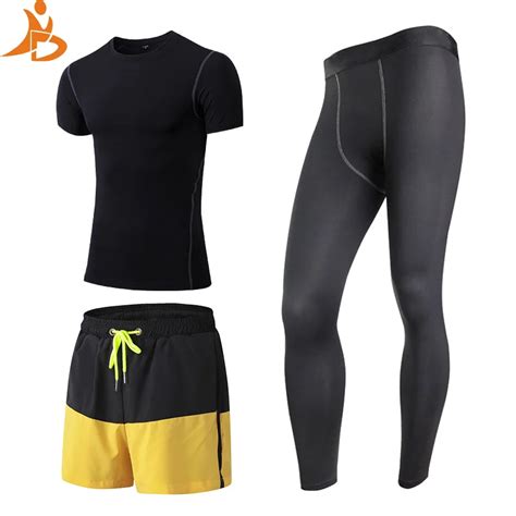 Buy Yd New 3 Pcs Quick Dry Fitness Tight Tracksuit Men