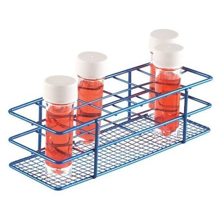 Heathrow Scientific Test Tube Rack Epoxy Coated Steel Blue Hs