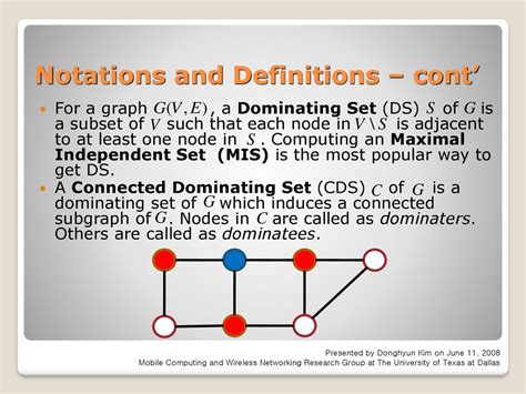 Constructing A M Connected K Dominating Set In Unit Disc Graphs Ppt