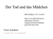 Schubert Der Tod und das Mädchen op 7 4teachers de