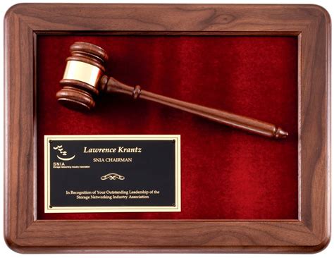 Maroon Velour Gavel Plaque | Hit Trophy