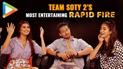 Tiger Ananya Taras CRAZIEST Rapid Fire Ever SOTY 2 Salman