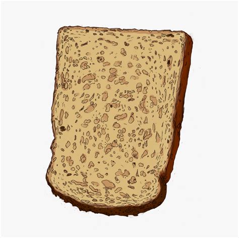 Drawing Of A Slice Of Bread - Slice Of Bread Draw, HD Png Download ...