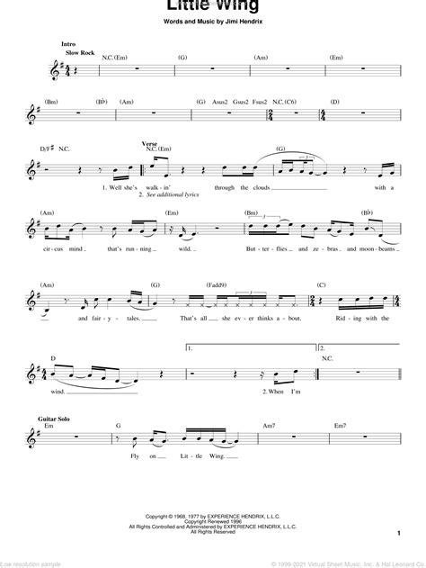 Little Wing Sheet Music For Guitar Solo Chords Pdf