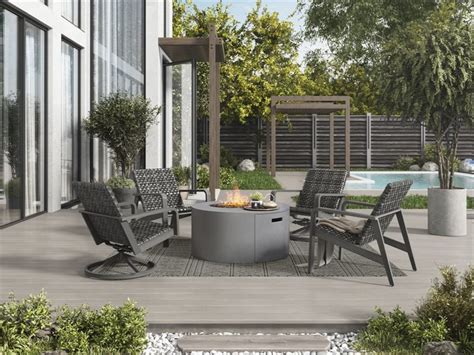 Ebel Antibes Bellino Aluminum Round Fire Pit Table With Lid Ebl