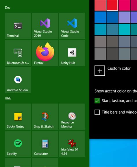 20h2 Start Menu App Tiles Background Color Windows 10 Forums