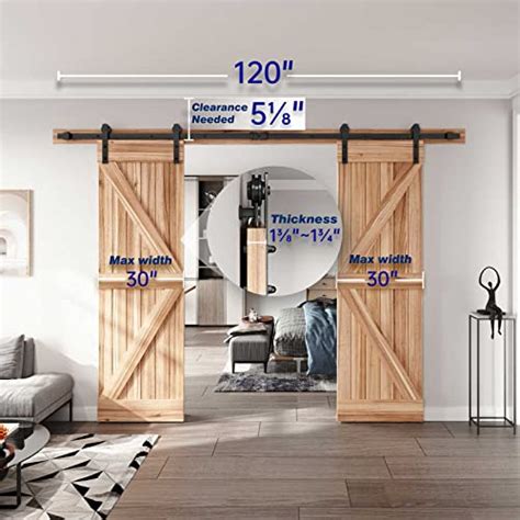 Easelife Ft Double Door Sliding Barn Door Hardware Track Kit