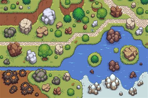 Free Rocks And Stones Top Down Pixel Art By 2d Game Assets On Dribbble