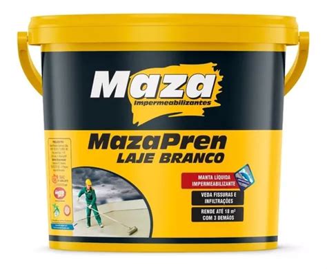 Impermeabilizante Acrílico Mazapren Laje Branco Maza 18kg Frete grátis