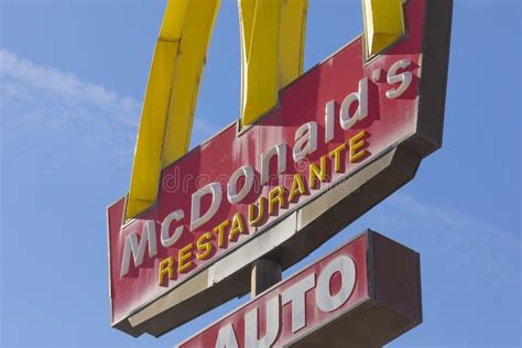 Mcdonald S Logo In A Fast Food Restaurant Madrid Spain Editorial