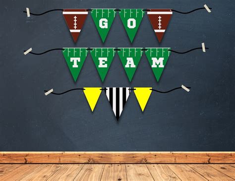 Printable Football Banner Pennant Banner Football Party - Etsy