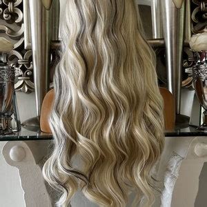Blonde Lace Front Wig Transparent Lace Wig Wavy Blonde Wig Centre Part Lace Wig Etsy