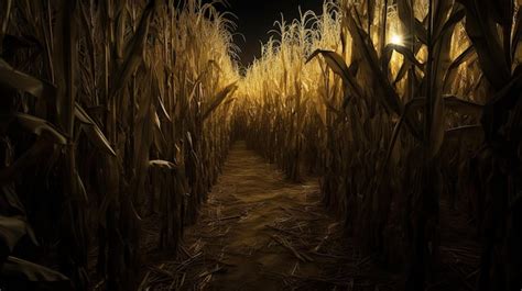 Premium Photo Scary Halloween Corn Maze