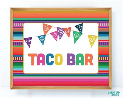 Taco Bar Printable Sign Taco Twosday Sign Printable Fiesta Sign Fiesta Decorations 1st