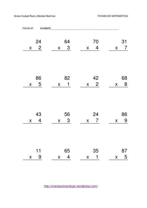 Multiplicaciones De Dos Cifras Sin Llevar Worksheet Live 40 Off