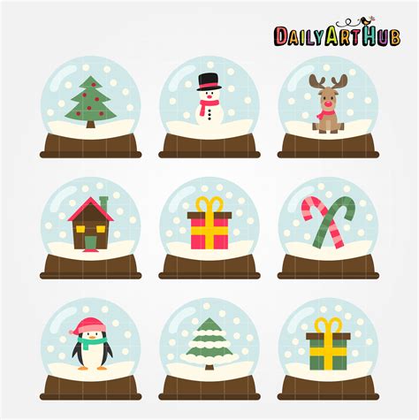 Christmas Snow Globes Clip Art Set – Daily Art Hub – Free Clip Art Everyday