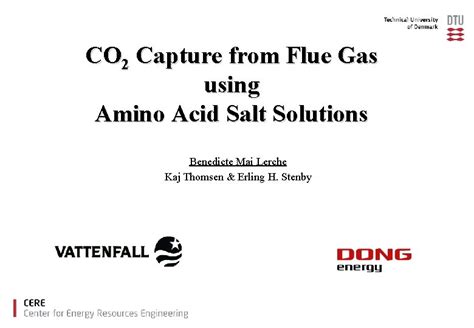 CO 2 Capture From Flue Gas Using Amino