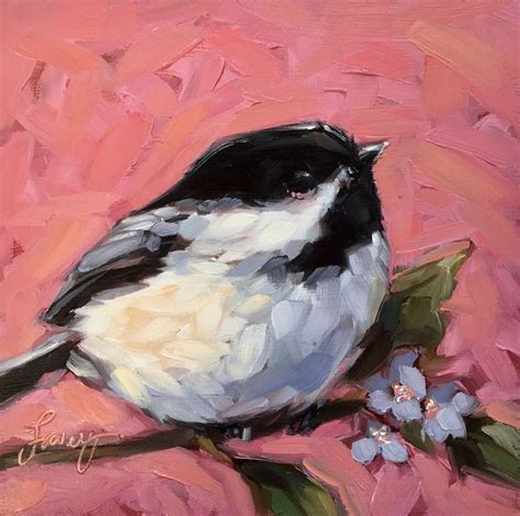 Chickadee Painting Original Oil Painting Of A Chickadee Etsy