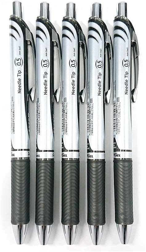 Pentel Energel 05 Mm Black Needle Tip Pens 10 Pack Rtx