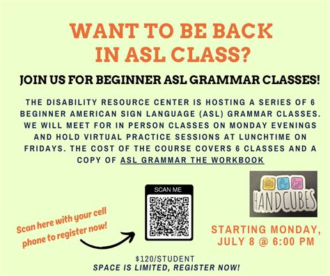 Asl Beginner Grammar Virtual Classes Disability Resource Center