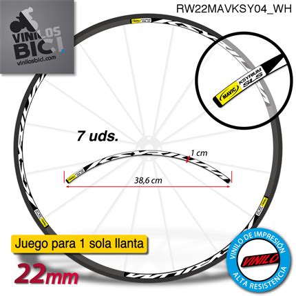 磊 Pegatinas Mavic Llanta Carretera Perfil 22mm en vinilo para