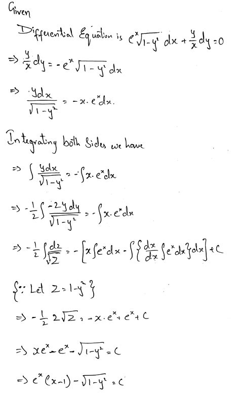 Find The General Solution Of The Following Differential Equationse X